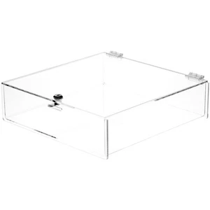 Plymor Clear Acrylic Locking Countertop Display Case, 4" H x 14" W x 14" D - Picture 1 of 1