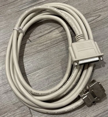 Vintage NOS 10ft Beige Cable, DB25 Female Connector to HP26 Half Pitch Data - Image 1 of 4