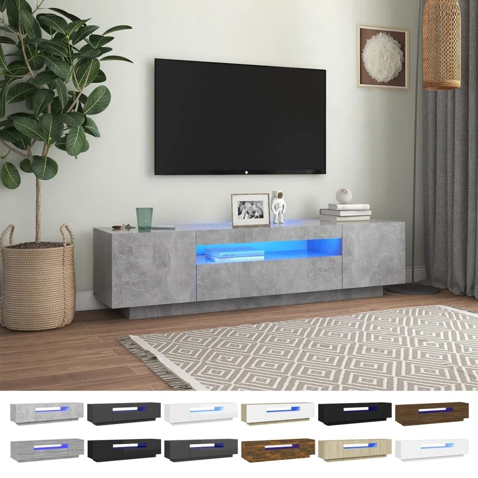 TV Schrank mit LED-Leuchten Lowboard Fernsehschrank mehrere Auswahl vidaXL - Bild 1 von 1