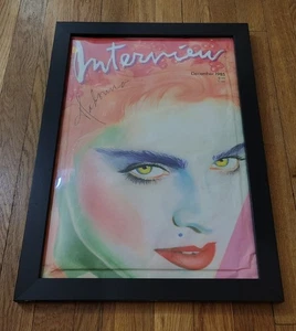 Signed Print 1985 Interview Madonna Andy Warhol Gucci Unopened In Wooden Frame - Picture 1 of 6