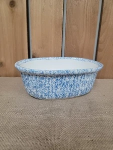 Vintage El Camino Produkte blau weiß Schwammgeschirr Keramik Auflaufform ohne Deckel - Bild 1 von 5