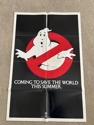 VTG Ghostbusters 27x41 1984 Original Movie Teaser One Sheet Poster Advert Rare - Image 1 of 4
