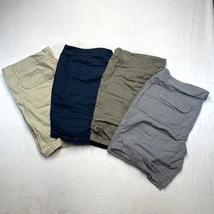 Lote de 4 Pantalones Cortos de Carga Croft & Barrow Para Hombre Talla 46 Beige Azul Marrón Gris Cremallera - Imagen 1 de 24
