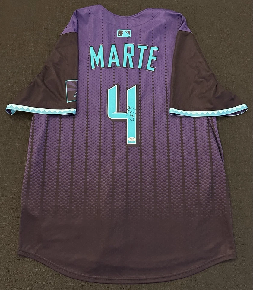 Ketel Marte Signed Authentic Dbacks City Connect Jersey Autographed Auto PSA COA - Image 1 of 4