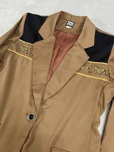 Blazer vaquero vintage Thirty One Thirty One para mujer talla 8 marrón estampado de guepardo - Imagen 1 de 14