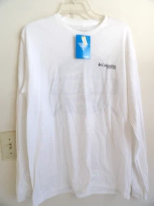 Columbia PFG Performance Fishing Gear Herren/Damen weißes Langarm-T-Shirt M neu mit Etikett - Bild 1 von 3