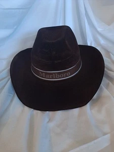 Vtg Marlboro Brown Felt Cowboy Hat Classic Western Style, Americana Collectable! - Picture 1 of 11
