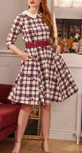 Her Universe DISNEY Mickey Mouse kariertes Retro Kleid MEDIUM neu mit Etikett adretter Tag - Bild 1 von 21