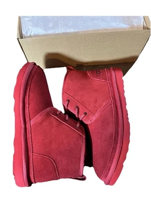 UGG Australia Niños Neumel II Botas Con Cordones Gamuza Samba Rojo Talla 5 ¡NUEVAS EN CAJA! Foto 1 de 4