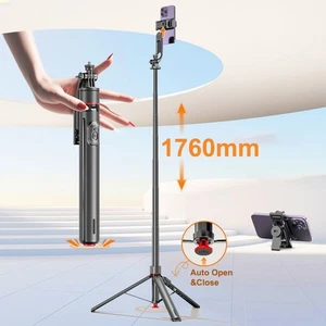 Auto Pop Open Selfie Stick Tripod Extendable Phone Tripod Stand for Phone - Photo 1 sur 7
