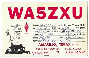 Vintage QSL Postkarte "WA5ZXU, Amarillo, Texas" - Bild 1 von 2