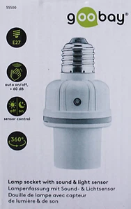 2X Juego de lámpara Goobay 55500 E27 con sensor de sonido y luz E27 (18TA2N) - Imagen 1 de 2