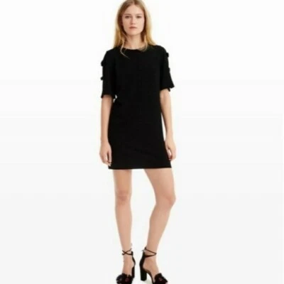 Club Monaco Renlana Bow Sleeve Dress in Soot Black sz4 - Изображение 1 из 4