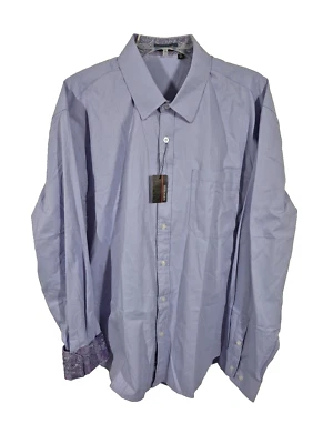 Camisa Hisdern Para Hombres XL Vestido Lavanda Cachemira Puño Abatible Uso Formal Preppy NUEVO Foto 1 de 4