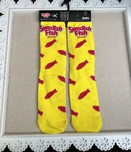 Odd Sox, Swedish Fish Candy Funny Socks YELLOW Cotton Crew Length