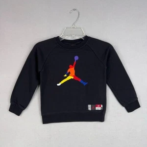 Nike Air Jordan Sweatshirt Kid Medium 5-6 Yrs Big Embroidered Jumpman Basketball - Picture 1 of 12