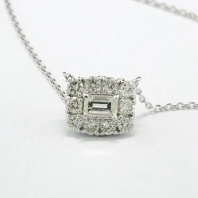 Valor € 2.800 Collar De Diamantes Baguette Y Brillantes 750 Oro Blanco - Imagen 1 de 4