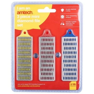3Pc 3" Mini Diamond File Set Fine Coarse Durable Sharpening 400 300 200 Grit - Picture 1 of 2