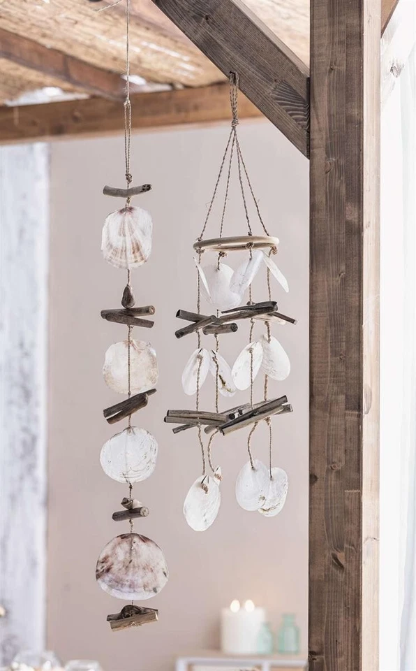 Windspiel "Capiz" 2er Set, Klangspiel, Muscheln, Treibholz, Mobile - Bild 1 von 4