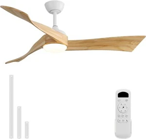 52 Inch Wood Ceiling Fan with Dimmable Lights Remote Control Reversible DC Motor - Picture 1 of 11