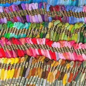 50 Skeins Lot DMC Floss Embroidery Thread Made in France 100% Cotton, 25 colors - Picture 1 of 7