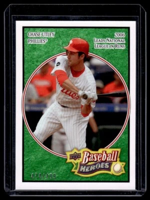2008 UPPER DECK BASEBALL HEROES EMERALD CHASE UTLEY 474/499 PHILADELPHIA - Image 1 of 2
