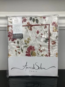 Anne de Solene Paris 100% Cotton King Sham Anna Floral Cream - Picture 1 of 5