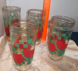 4 Vintage Anchor Hocking Drinking Glasses Watermelon Tumbler Jelly Jars - Picture 1 of 3