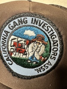 Vtg California Gang Investigators Police Hat 70s 80s CDCR LASD LAPD Cholo LA - Picture 1 of 11