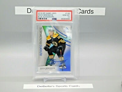 2019-20 Upper Deck SP Game Used Zach Senyshyn Rookie Auto BLUE PSA 10 GEM MT - Image 1 of 2
