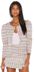 Women’s Song Of Style Elma Blazer Jacket XS Rainbow Multi Tweed NWT - Picture 1 of 6