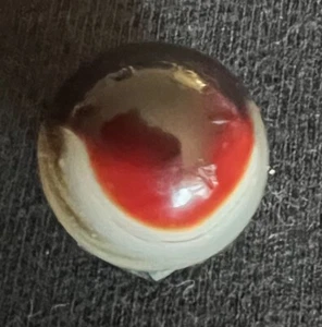 Vintage Clear Base Oxblood Akro Agate Swirl Marble  UV Uranium Vaseline .595 - Picture 1 of 9
