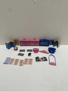 Vintage Barbie Doll Stewardess Pink Hat, Suitcase, Clip On Wing And More Look! - Picture 1 of 8