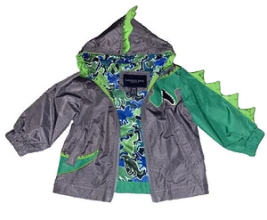 LONDON FOG*Dinosaur Graphic Wraparound Rain Wind Jacket Hooded Infant Boys 6/9 M - Picture 1 of 8