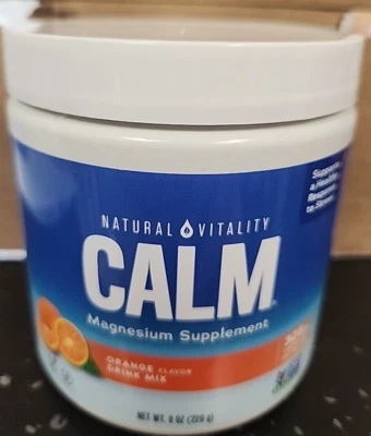 Suplemento de magnesio Natural Vitality CALM mezcla de bebidas con sabor a naranja 8 oz Foto 1 de 4