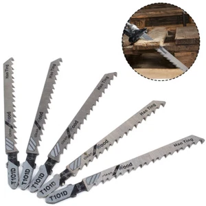 5Pcs HCS Jig Saw Blades Set Cutting Tool For Wood Plastic Metal Sheet Cutting - Foto 1 di 7