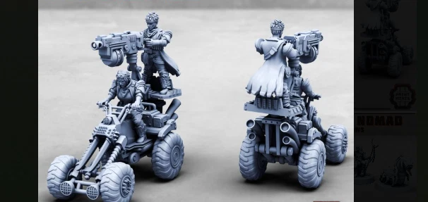 Miniatura in resina Outpost Quad Iron Brawlers, altezza totale 10 cm. - Immagine 1 di 1
