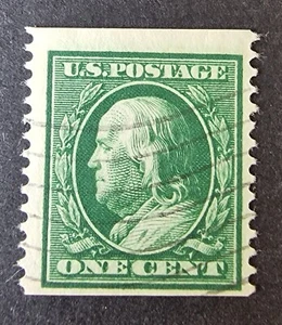USA 1909 SG359 SC# 352 1c Verde Imperf x Bobina P12 Usato - Foto 1 di 2