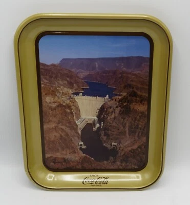 1985 Coca-Cola metal serving tray HOVER DAM 50 years anniversary - Image 1 of 4