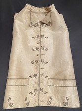 Antico Gilet Da Uomo Di Epoca 700 In Seta Ricamato A Mano Con Filo Metallico