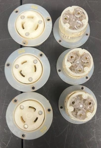 6 Pc Lot Hubbell HBL2616 Flanged Receptacle 30A 125V 2 Pole 3 Wire - Picture 1 of 2