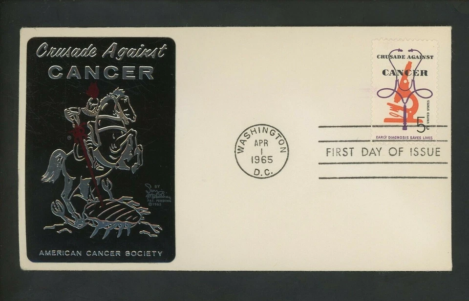 US FDC #1263 Sarzin M-27 4/1/1965 Washington DC Cancer Prevention Medical - Image 1 of 2