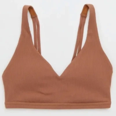 Sujetador deportivo acanalado AERIE OFFLINE de Aerie talla pequeña Canyon Sun Foto 1 de 4