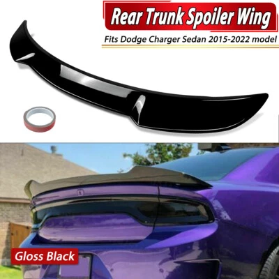 Fits Dodge Charger SRT GT 2015+ Trunk Spoiler Lid V2 Duckbill Style Gloss Black - Image 1 of 4
