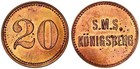 Deutsch-Ostafrika 20 Pfennig ca. 1910 SMS Königsberg Schiffsgeld vz-prfr  128987