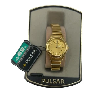 Vtg Pulsar Women's PRS 504X Mineral Crystal Dial Wrist Watch New In Box Untested - Picture 1 of 6