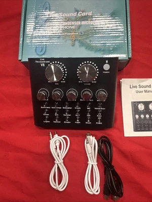 V8 Live Sound Card. Wired Condenser Microphone. Pallet purchase. Sold as is.  - Image 1 of 4