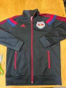 New York Red Bulls MLS 2010 Adidas Black Anthem Track Jacket Men's Medium - Picture 1 of 10