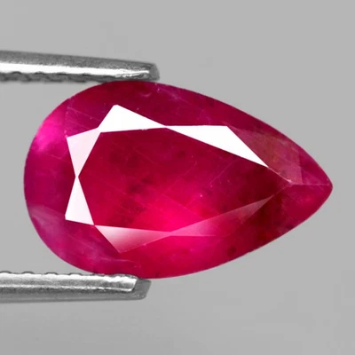 2.23Ct. Natural Gemstone Ruby Pinkish Red Pear Facet Unheated Tanzania Ravishing - Image 1 of 4