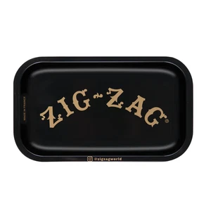 Zig-Zag Small Black Metal Rolling Tray - Measures 10.65" X 6.30" inches - NEW - Picture 1 of 1